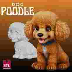 Poodle STL – Cartoon Style Dog Sculpture