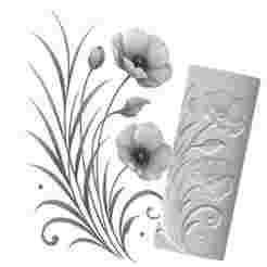 Poppy Flower | Organic Debossed Pattern Roller for Clay | Poppy 3D Print Design