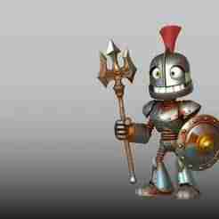Post-Apocalyptic Robot STL – Smiling Warrior Figure