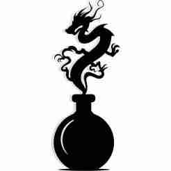 potion bottle releasing a smoke shaped like a dragon 9 - 2D/3D Wall Art STL+SVG For CNC Router, Plasma, Waterjet, Laser & 3D Printer