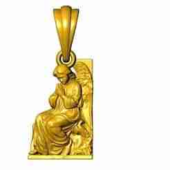 “Praying Angel Pendant STL – 3D Model for Jewelry Design & Casting”