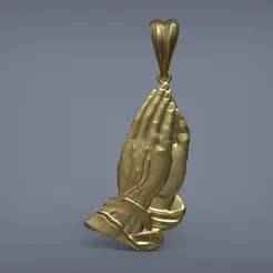 Praying Hands Pendant 3D Model