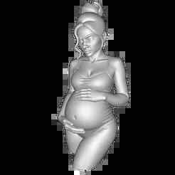 Pregnant Woman Figurine - Maternity Sculpture (STL for 3D Printing)