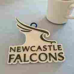 PREM Rugby Newcastle Falcons keychain badge color printable and renderable