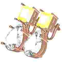 Princess and Pear Diamond Solitair Hoop Earring
