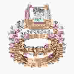 Princess Cut Solitaire Halo Diamond Womens Ring With Band