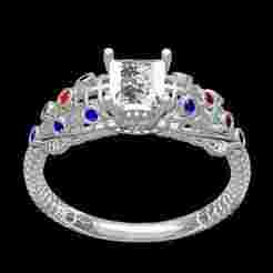 Princess with Color Stone Spiderman Inspired Ring