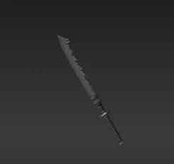 Print-in-Place Serrated Katana - Life-Sized Retractable Blade
