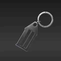 Printable Minimalist Fan Art Keychain - Stylish Geometric Keyring Holder