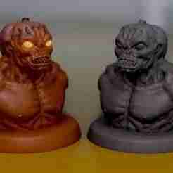 Pumpkin Monster Bust