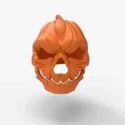 Pumpkin Skull Helmet STL File - Perfect for Halloween Cosplay, Pumpkin-Themed Costumes & Spooky Events