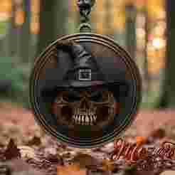 Pumpkin Skull Medallion