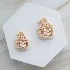 Pumpkin With Hat Polymer Clay Cutter