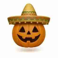 Pumpkin with Mexican Hat