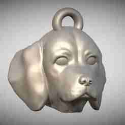 Puppy of Beagle head key ring for 3D printing