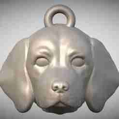 Puppy of Pointer head key ring for 3D printing