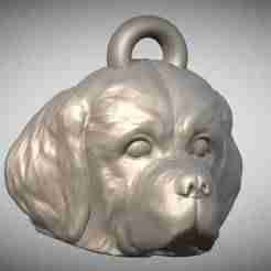 Puppy of Saint Bernard head key ring for 3D printing
