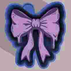 🟣💙 Purple Bow – Freshie, Keychain, Resin & Candle Mold A bold & stylish bow with shaded 3D styling and blue outline