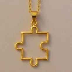 Puzzle Pendant 3D STL File - Puzzle Necklace