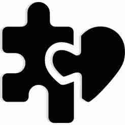 puzzle piece with another piece forming a heart in the gap 3 - 2D/3D Wall Art STL+SVG For CNC Router, Plasma, Waterjet, Laser & 3D Printer