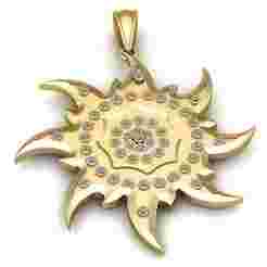 Radiant Sunburst Gold Pendant – 3D Printable Jewelry Model