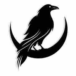raven perched on a crescent moon 1 - 2D/3D Wall Art STL+SVG For CNC Router, Plasma, Waterjet, Laser & 3D Printer