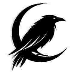 raven perched on a crescent moon 3 - 2D/3D Wall Art STL+SVG For CNC Router, Plasma, Waterjet, Laser & 3D Printer