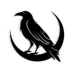 raven perched on a crescent moon 4 - 2D/3D Wall Art STL+SVG For CNC Router, Plasma, Waterjet, Laser & 3D Printer