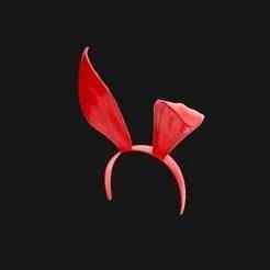 Red Bunny Ears Headband
