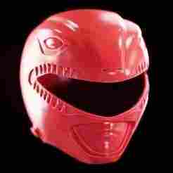 Red Dino Power Ranger Helmet split in Two - Red Power Ranger Dino Helmet split in Two