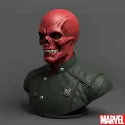 Red Skull Bust - Hydra Leader with Scarlet Face