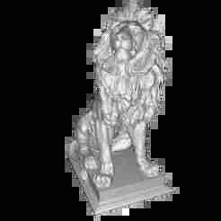 Regal Guardian Lion – Classic Sitting Lion Statue 3D Model (STL)