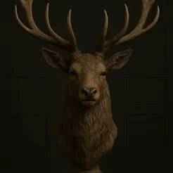 Regal Reindeer Head