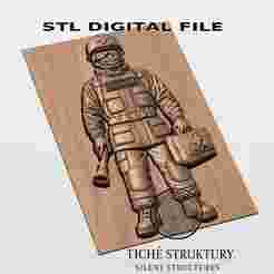 Rescue Soldier – Emergency Bas Relief – 3D STL Model