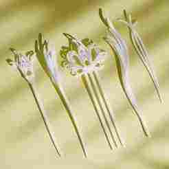 Resin Hair Accessory, Digital Stl Hair Stick File, 3d Printer Stl Hair Combs, Styling Hair Jewelry Bundle, Instant Download