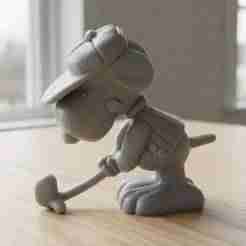 Retro Snoopy Golfer PVC Toy 3D Printable Figurine (1980s Style Collectible)