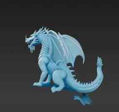 Roaring Frost Dragon on Icy Peak - Epic Display Model for Collectors