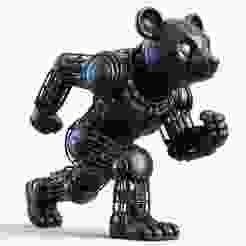 Robotic Cute Bear Running 3D Print – Futuristic Animal Figurine