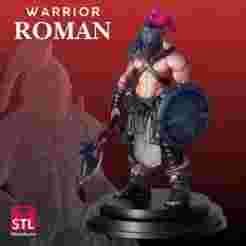 Roman Gladiator STL – Warrior with Axe and Shield