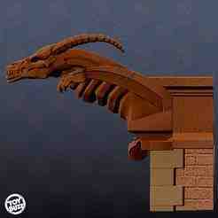 Rooftop ledge with gargoyle diorama