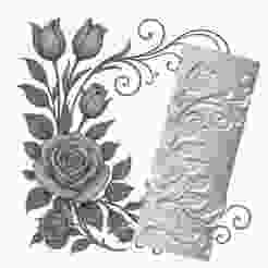 Rose Corner Scroll Clay Roller – Debossed Texture STL for Pottery, Polymer Clay & Slab Work