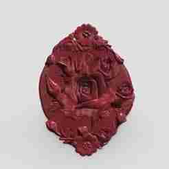 Roses cameo, flower decoration, floral brooch, wall art decoration