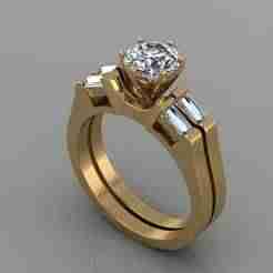 Round Bridal Set Woman Wedding Ring