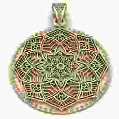 ROUND CUT GOLD PENDANT 3D PRINTABEL MODEL
