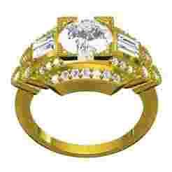 Round Diamond Bezel Setting Vintage Ring
