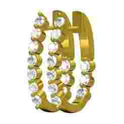 Round Diamond Hoop Earring