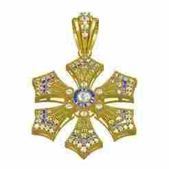 Round Diamond Pave Set Art Deco Pendant