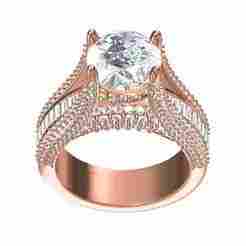 Round Diamond Vintage Style Hip Hop Engagement Ring