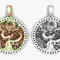 ROUND DIAMOUND GOLD PENDANT 3d printable model