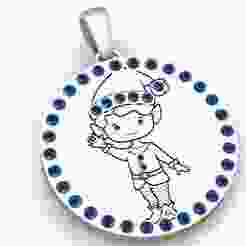 ROUND MEN GOLD PENDANT 3d printable model
